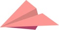 Pink colour paper plane illustration