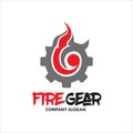 Fire Gear Exclusive logo design Inspiration Royalty Free Stock Photo