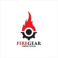 Fire Gear Exclusive logo simple and focus exelent Royalty Free Stock Photo