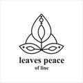 Leaves Peace logo line exclusive design exelent Royalty Free Stock Photo