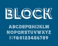 Block Alphabet Vector Font. Chiseled block letters and numbers.