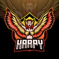 Harpy mascot esport logo design Royalty Free Stock Photo