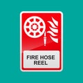 Fire hose reel sign isolated on background Royalty Free Stock Photo