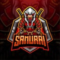 Samurai mascot esport logo design Royalty Free Stock Photo