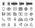 Contacts business line icons. User web page contact Royalty Free Stock Photo