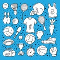 Hand drawn sport ball doodle vector illustration Royalty Free Stock Photo