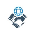 Business deal hand shake icon vector illustration