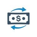 Dollar Currency exchange money cash coins icon vector illustration