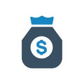 Money bag finance dollar icon vector illustration