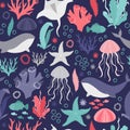 Pattern design for kids - under the sea. Seamless pattern.ÃÂ ÃÂ ÃÂ 