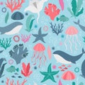 Pattern design for kids - under the sea. Seamless pattern.ÃÂ ÃÂ ÃÂ 