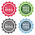 No Monosodium Glutamate food labels. Royalty Free Stock Photo