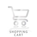 Simple shopping cart shiny metal gradation icon vector illustration