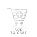 Add to cart shiny metal gradation icon vector illustration