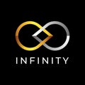 Infinity golden logo business vector