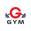 Gym logo design barbell, Alloy Letter G cross fitness, Healthy, sports, Gym Logo