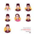 Cartoon set of all indonesian president