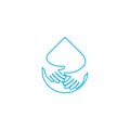 Hugged water illustration.Water care logo design vector template Royalty Free Stock Photo