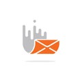 Fast mail illustration logo design concept Royalty Free Stock Photo