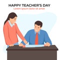 Happy teachers day illustration.