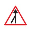 Traffic merges from left