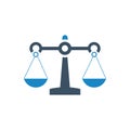 Justice law scales Gd pr penalties balance icon vector illustration