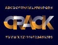 Crack alphabet font. Abstract geometric letters and numbers.