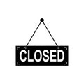 closed sign icon vector on white background. Royalty Free Stock Photo