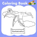 Illustrator of coloring book dinosaur quetzalcoatlus