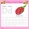 Illustrator of writing a-z Fruit & Vegtable D Royalty Free Stock Photo