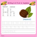 Illustrator of writing a-z Fruit & Vegtable H Royalty Free Stock Photo