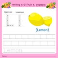 Illustrator of writing a-z Fruit & Vegtable L Royalty Free Stock Photo