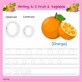 Illustrator of writing a-z Fruit & Vegtable O Royalty Free Stock Photo