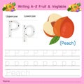 Illustrator of writing a-z Fruit & Vegtable P Royalty Free Stock Photo