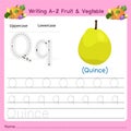 Illustrator of writing a-z Fruit & Vegtable Q Royalty Free Stock Photo