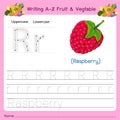 Illustrator of writing a-z Fruit & Vegtable R Royalty Free Stock Photo