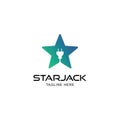 Star with electrical symbol logo design vector template.