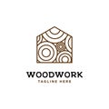 Wood house illustration vector template.home logo design Royalty Free Stock Photo