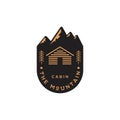 Mountain cabin emblem logo design vector template