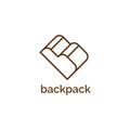 Letter B for backpack symbol logo design vector template Royalty Free Stock Photo