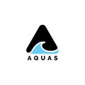 Letter A for aqua water inspiration logo design vector template