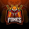 Ninja fox esport mascot design logo Royalty Free Stock Photo