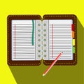 Blank dairy book note and pencil,vector Royalty Free Stock Photo