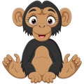 Cute baby chimpanzee cartoon sitting