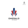 Beautiful gemstone emerald logo design template