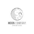 Creative moon logo design inspiration.