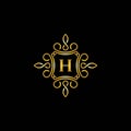 Letter h premium elegant ornament logo design template. vector