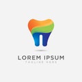 Modern dental symbol logo design template-Vector