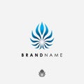 Abstract elegant symbol logo design inspiration.Monogram leaf icon vector