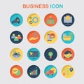 Vector Business management color flat icon set. Royalty Free Stock Photo